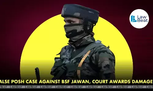 BSF jawan in uniform, symbolic image used in news report on Delhi court awarding ₹10 lakh damages in false POSH sexual harassment case. BSF jawan in uniform, symbolic image used in news report on Delhi court awarding ₹10 lakh damages in false POSH sexual harassment case.