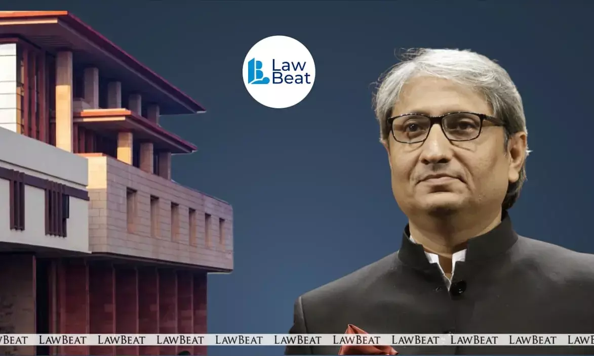 Journalist Ravish Kumar outside court; Delhi High Court building in background. Journalist Ravish Kumar outside court; Delhi High Court building in background.