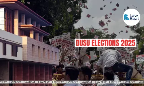 Delhi High Court building as judges hear plea on DUSU election violations and issue stern directions against candidates’ processions and luxury campaigning. Delhi High Court building as judges hear plea on DUSU election violations and issue stern directions against candidates’ processions and luxury campaigning.