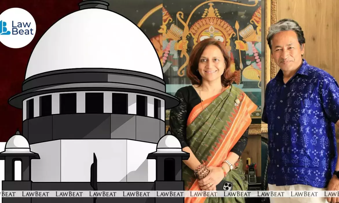 Sonam Wangchuk’s wife Gitanjali Angmo files habeas corpus plea in Supreme Court against his NSA detention in Jodhpur jail. Sonam Wangchuk’s wife Gitanjali Angmo files habeas corpus plea in Supreme Court against his NSA detention in Jodhpur jail.
