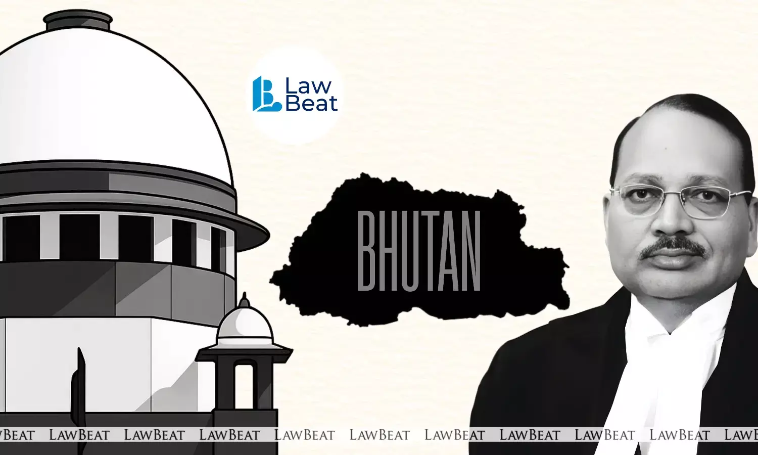 Chief Justice of India Surya Kant introducing two Bhutanese law clerks at the Supreme Court, New Delhi.