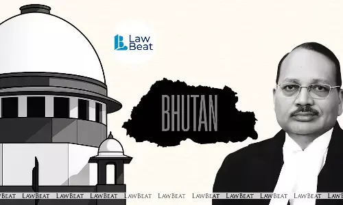 Chief Justice of India Surya Kant introducing two Bhutanese law clerks at the Supreme Court, New Delhi.