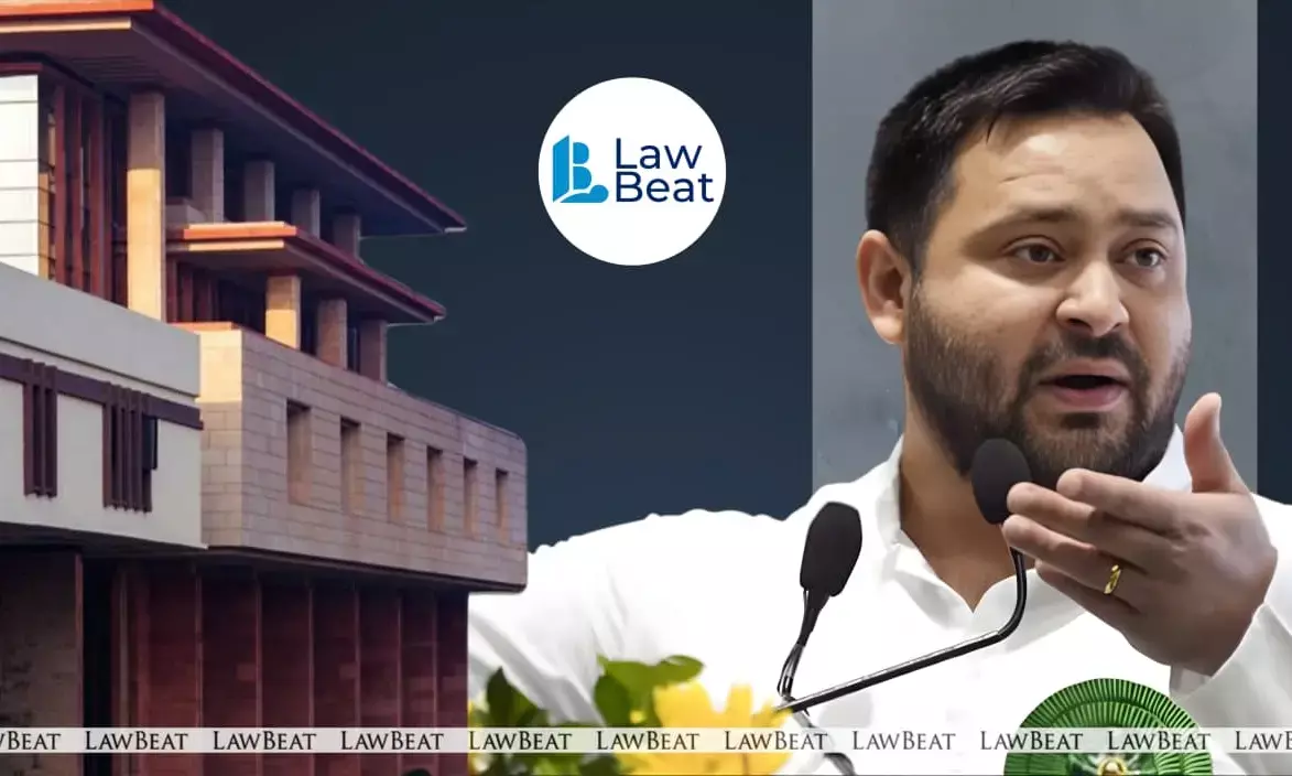 Tejashwi Yadav arrives at Delhi High Court during hearing of his plea in the IRCTC scam case. Tejashwi Yadav arrives at Delhi High Court during hearing of his plea in the IRCTC scam case.