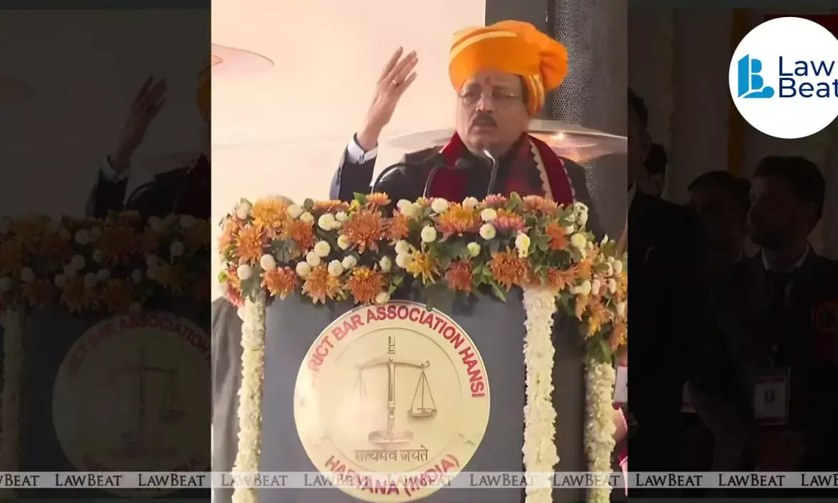 Chief Justice of India Surya Kant spoke at the Hisar Bar Association, emphasising technology, cybercrime awareness and global readiness for young lawyers.