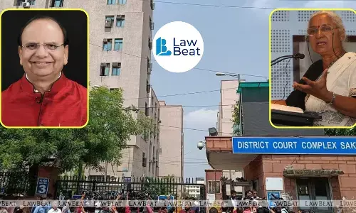 Delhi LG V K Saxena appearing via video conferencing during court proceedings in the Medha Patkar defamation case. Delhi LG V K Saxena appearing via video conferencing during court proceedings in the Medha Patkar defamation case.