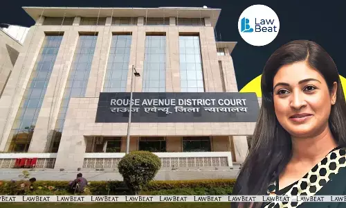 Women’s rights activist Alka Lamba pictured near Rouse Avenue Courts in Delhi in connection with the Jantar Mantar protest case