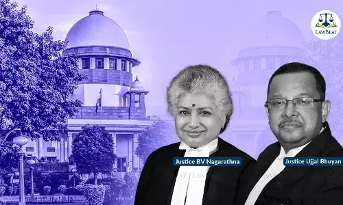 Justices B.V. Nagarathna and Ujjal Bhuyan of the Supreme Court of India hearing bail plea in false promise to marry rape case.