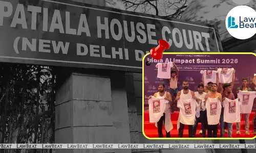 Four Indian Youth Congress leaders escorted by Delhi Police to Patiala House Court following their arrest for protesting at the AI Impact Summit venue in Delhi.