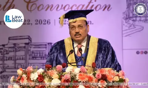 CJI Surya Kant delivering the convocation address at Hidayatullah National Law University, urging law graduates to prioritise integrity, patience and collaboration in their careers.