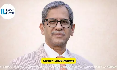 Former CJI NV Ramana addressing a conference at the Supreme Court where he raised concerns over low representation of women judges in the higher judiciary.