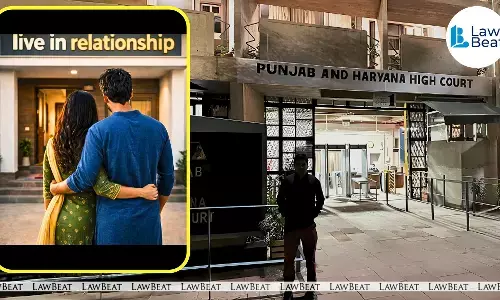 Punjab and Haryana High Court building with illustration representing a live-in couple seeking protection.