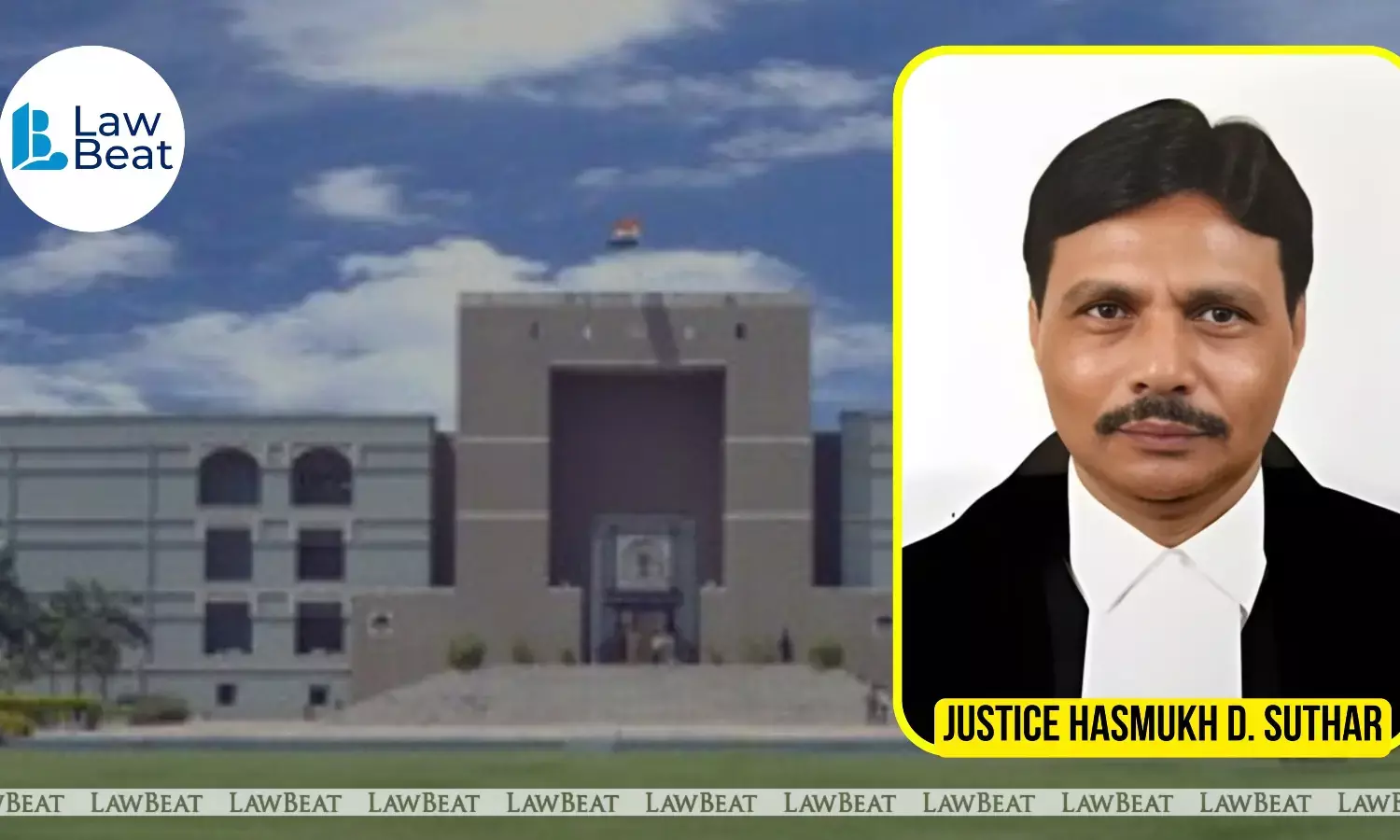 Justice Hasmukh D. Suthar with Gujarat High Court building on maintenance enhancement ruling Justice Hasmukh D. Suthar with Gujarat High Court building on maintenance enhancement ruling