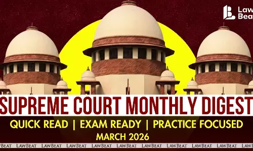 Graphic of Supreme Court of India building with text “Supreme Court Monthly Digest March 2026”