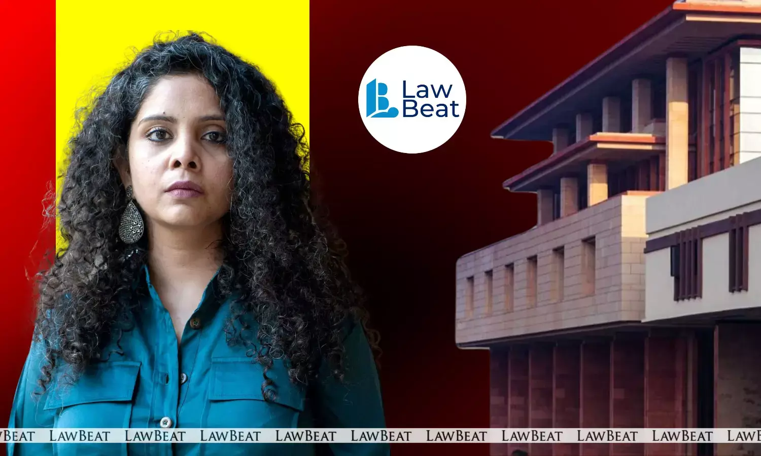 Journalist Rana Ayyub with Delhi High Court building background regarding tweets controversy case