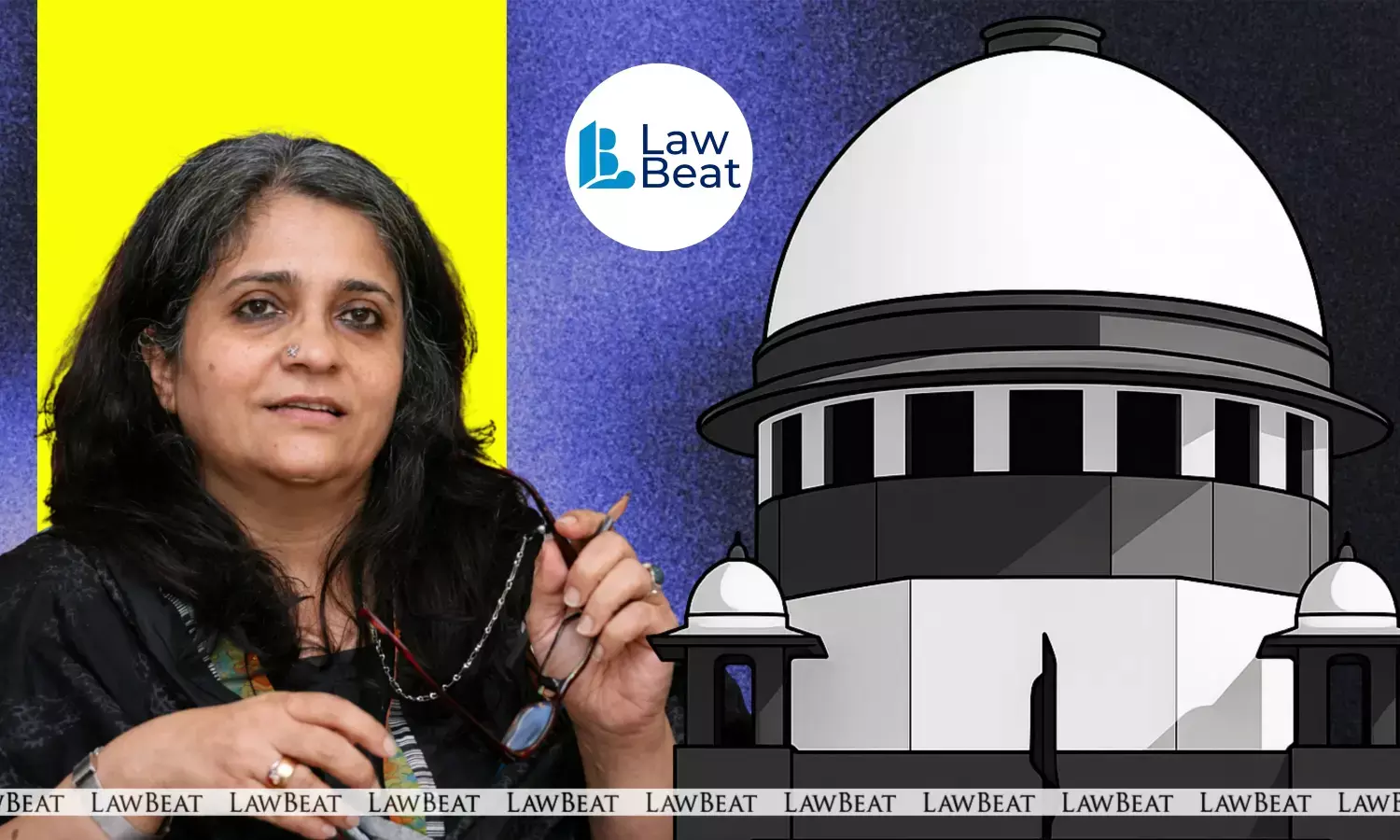 Teesta Setalvad during Supreme Court proceedings related to her passport release plea in Gujarat riots case