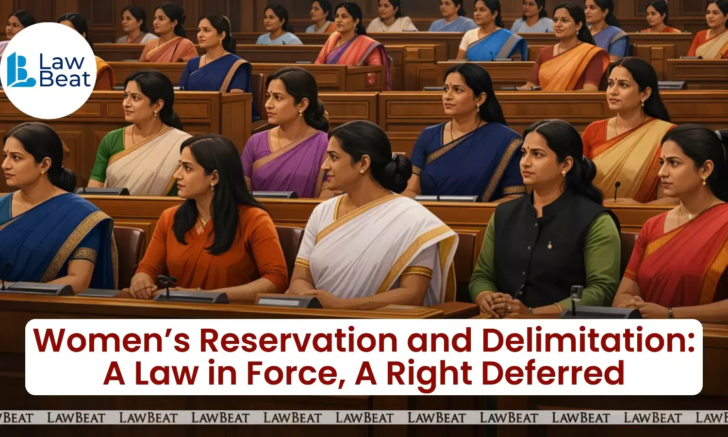 Women lawmakers seated in Parliament representing debate on Women’s Reservation and delimitation in India