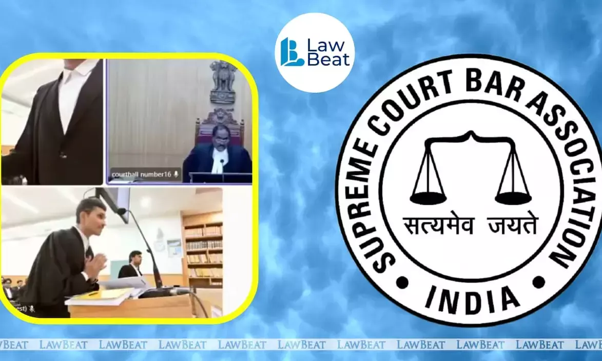 Supreme Court Bar Association statement and Andhra Pradesh High Court courtroom related to alleged custody order against a young advocate