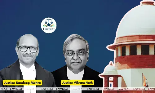 Justices Vikram Nath and Sandeep Mehta with the Supreme Court building in the background relating to a judgment dismissing a writ petition seeking to reopen a cheque dishonour conviction.