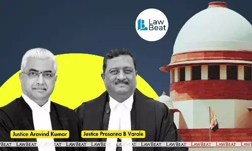 Justices Aravind Kumar and Prasanna B Varale of the Supreme Court during hearing in domestic violence anticipatory bail matter.