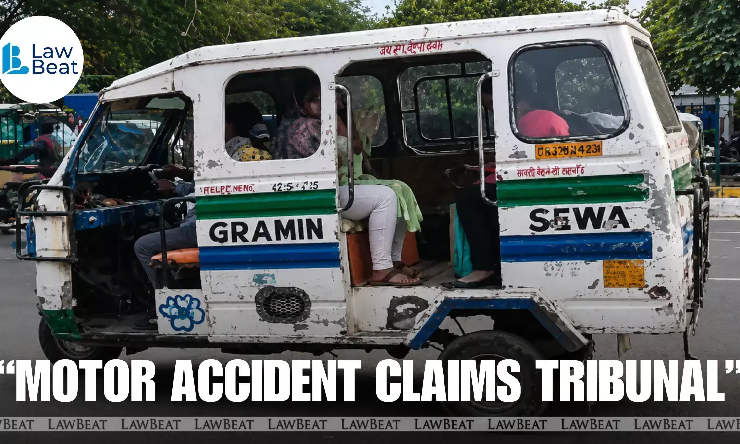 A Gramin Seva public utility vehicle used in Delhi, alongside a LawBeat graphic referencing a Motor Accident Claims Tribunal order on vehicle ownership transfer violations. A Gramin Seva public utility vehicle used in Delhi, alongside a LawBeat graphic referencing a Motor Accident Claims Tribunal order on vehicle ownership transfer violations.