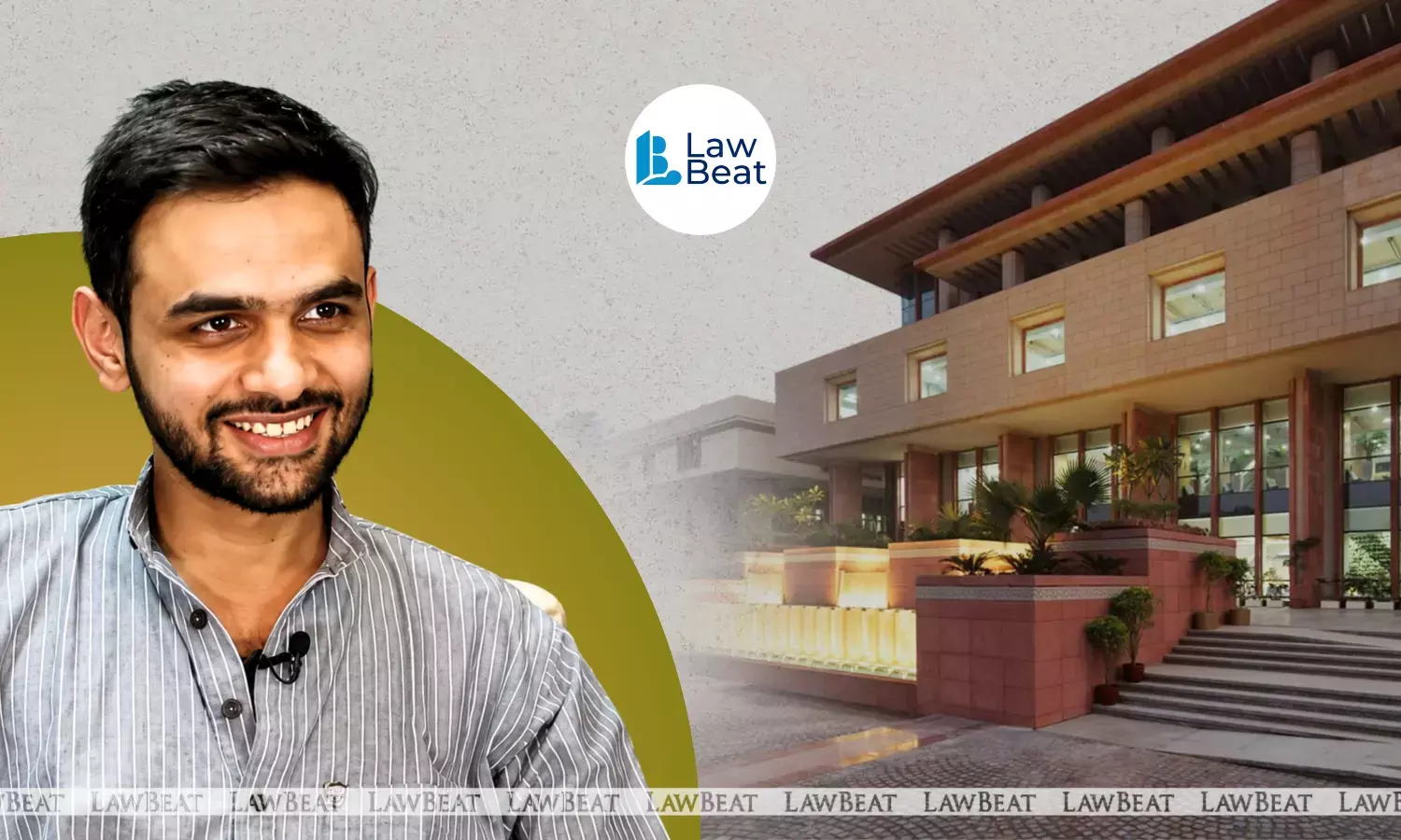 Umar Khalid alongside the Delhi High Court building after the court granted him three days’ interim bail in the Delhi riots conspiracy case.