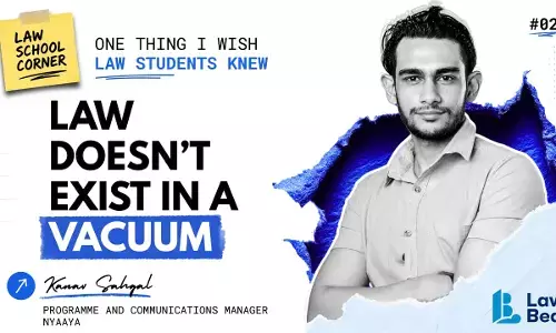 Kanav Sahgals advise to law students.