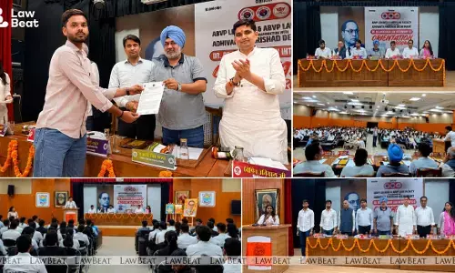 Delhi University law students attend the orientation for Dr B.R. Ambedkar Law Internship 5.0 before beginning internships in courts.