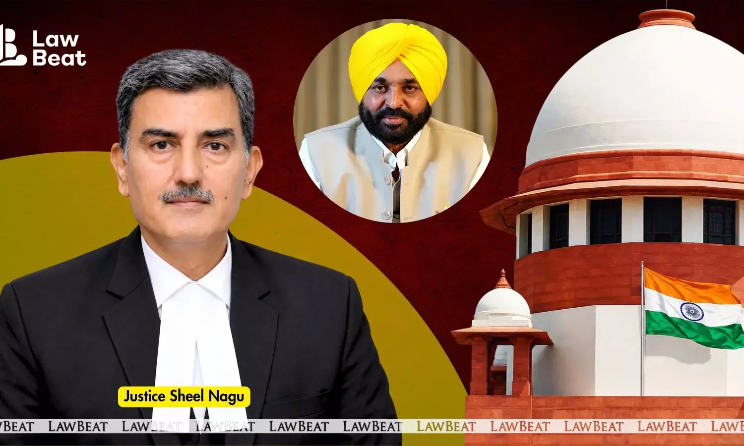 Supreme Court of India building with an inset of Justice Dipankar Datta, in a report on his recusal from the Punjab Government’s plea against a CBI probe order.