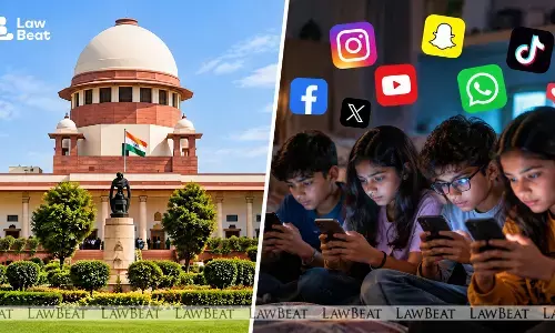 A child using a smartphone, illustrating a public interest petition before the Supreme Court of India on childrens access to social media platforms.