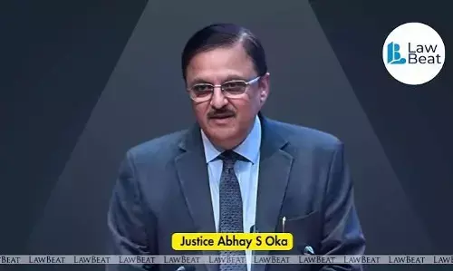 Former Supreme Court judge Justice Abhay S. Oka speaking at the CJAR panel discussion on accountability of judges of the Supreme Court and High Courts in New Delhi.